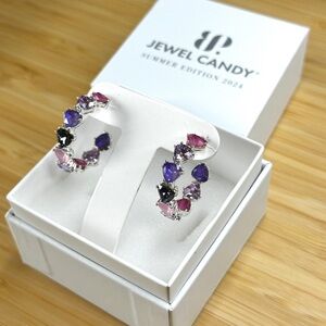 Jewel Candy Earrings in Bubblegum Berry Silver Plating | Bomb Party BP